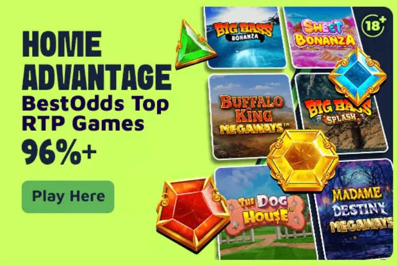BestOdds Casino top RTP slots — 96%+ RTP games, play now
